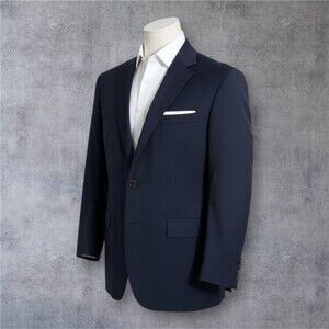 JOS A BANK Tailored fit Mens Blazer Sport Coat Two Button Jacket 44R Navy Wool